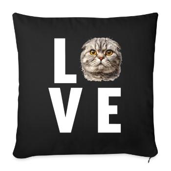 Scottish Fold Kitten Scottish Fold Cat - Sofa pillowcase 17,3'' x 17,3'' (45 x 45 cm) - black - Front