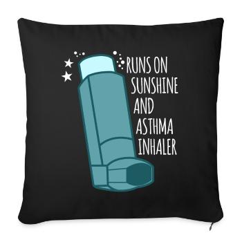 Asthma Inhaler Asthmatic - Sofa pillowcase 17,3'' x 17,3'' (45 x 45 cm) - black - Front