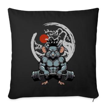 Nager Maus Ratte Muskeln Training - Sofakissenbezug 45 x 45 cm - Schwarz - Vorne