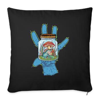 Frog Toad Frogs Fantasy Hand - Sofa pillowcase 17,3'' x 17,3'' (45 x 45 cm) - black - Front