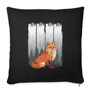 Fuchs Wald Natur - Sofakissenbezug 45 x 45 cm - Schwarz - Vorne