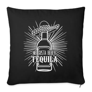 Mexique Tequilas Sombrero Tequila - Housse de coussin décorative 45 x 45 cm - noir - Devant