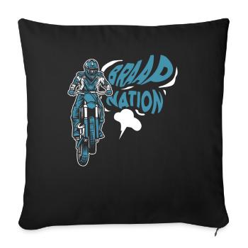 Braap Nation Motorcycle Racing Supermoto Riders - Sofa pillowcase 17,3'' x 17,3'' (45 x 45 cm) - black - Front