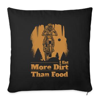 Je mange plus de terre que de nourriture Pilotes de supermoto de course - Housse de coussin décorative 45 x 45 cm - noir - Devant
