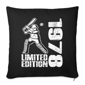 Limited Edition 1978 Limited Edition Cricket - Sofa pillowcase 17,3'' x 17,3'' (45 x 45 cm) - black - Front