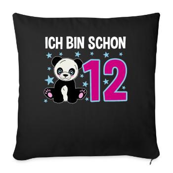 Cute Panda - Twelve Years of Jubilation - Sofa pillowcase 17,3'' x 17,3'' (45 x 45 cm) - black - Front