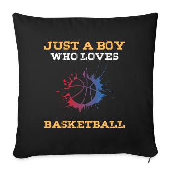 Juste un garçon qui aime le basket-ball - Housse de coussin décorative 45 x 45 cm - noir - Devant