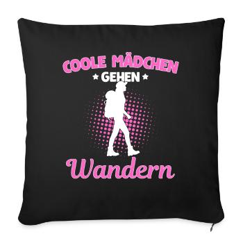 Coole Mädchen Gehen Wandern - Sofakissenbezug 45 x 45 cm - Schwarz - Vorne