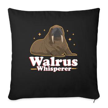 Walross Walrus Walrosse Walroß Geschenk - Sofakissenbezug 45 x 45 cm - Schwarz - Vorne