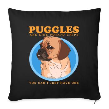 Puggle Dogs Dog Owners Dog Owner Gift - Sofa pillowcase 17,3'' x 17,3'' (45 x 45 cm) - black - Front