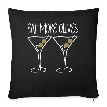 Olives au Martini - Housse de coussin décorative 45 x 45 cm - noir - Devant