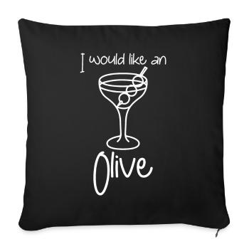 Martini aux olives - Housse de coussin décorative 45 x 45 cm - noir - Devant