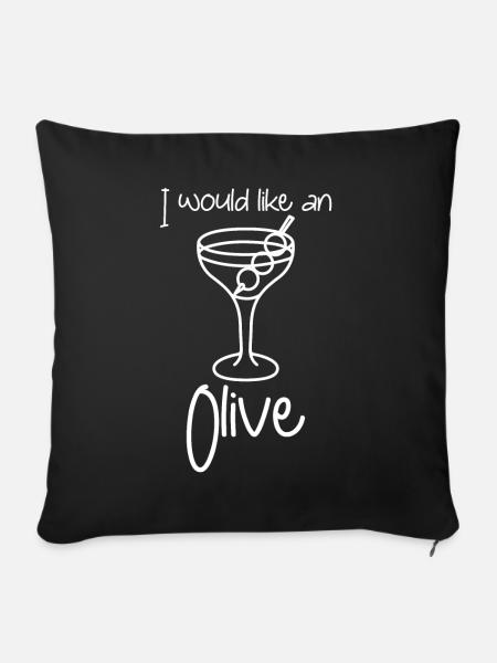 Martini with Olives - Sofakissenbezug 45 x 45 cm - Schwarz