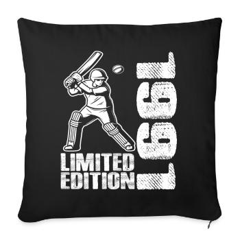 Limited Edition 1991 Limited Edition Cricket - Sofa pillowcase 17,3'' x 17,3'' (45 x 45 cm) - black - Front
