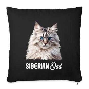 Siberian Cat Sibirische Katze - Sofa pillowcase 17,3'' x 17,3'' (45 x 45 cm) - black - Front