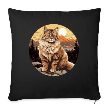 Siberian Cat Sibirische Katze - Sofa pillowcase 17,3'' x 17,3'' (45 x 45 cm) - black - Front