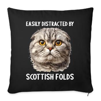 Scottish Fold Kitten Scottish Fold Cat - Sofa pillowcase 17,3'' x 17,3'' (45 x 45 cm) - black - Front