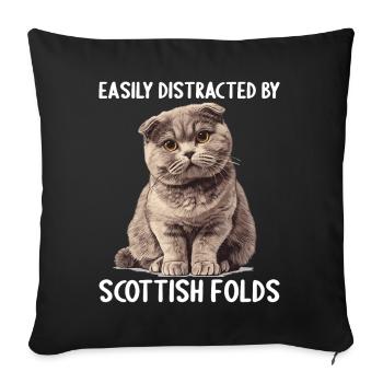 Scottish Fold Kitten Scottish Fold Cat - Sofa pillowcase 17,3'' x 17,3'' (45 x 45 cm) - black - Front