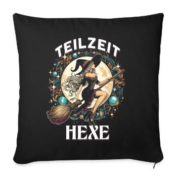 Part-time Witch - Sofa pillowcase 17,3'' x 17,3'' (45 x 45 cm) - black - Front