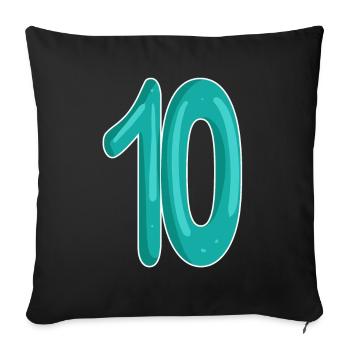 Dix numéros 10 - Housse de coussin décorative 45 x 45 cm - noir - Devant
