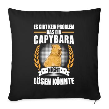 Capybara solves problems South America Capybara - Sofa pillowcase 17,3'' x 17,3'' (45 x 45 cm) - black - Front