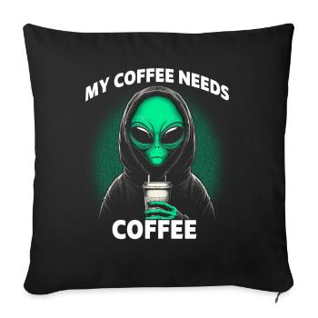 My Coffee Needs Coffee - Sofa pillowcase 17,3'' x 17,3'' (45 x 45 cm) - black - Front