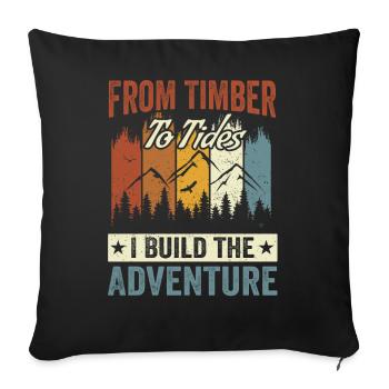Clothing for boatbuilding lovers and - Sofa pillowcase 17,3'' x 17,3'' (45 x 45 cm) - black - Front