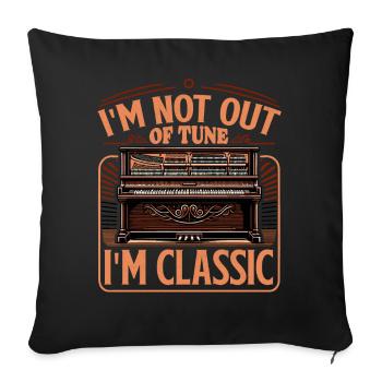 Outfit for piano teachers, piano musicians and - Sofa pillowcase 17,3'' x 17,3'' (45 x 45 cm) - black - Front