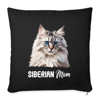 Siberian Cat Sibirische Katze - Sofa pillowcase 17,3'' x 17,3'' (45 x 45 cm) - black - Front