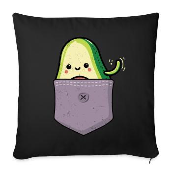 Avocado - Sofakissenbezug 45 x 45 cm - Schwarz - Vorne