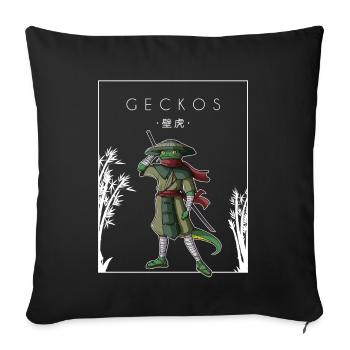 Geckos Chinois Hanzi Lézard Gekkota à crête - Housse de coussin décorative 45 x 45 cm - noir - Devant
