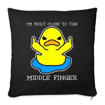 Middle Finger Duck Misanthrope - Sofa pillowcase 17,3'' x 17,3'' (45 x 45 cm) - black - Front