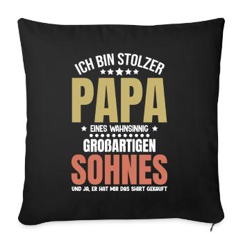 Proud Dad T-Shirt Gift from Son - Sofa pillowcase 17,3'' x 17,3'' (45 x 45 cm) - black - Front