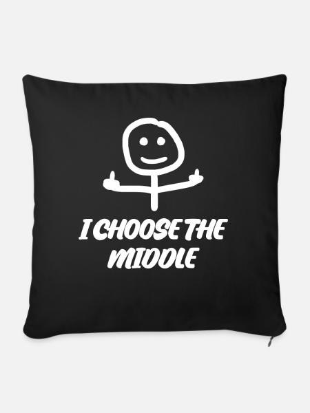 Middle Finger Sarcasm Misanthrope - Sofakissenbezug 45 x 45 cm - Schwarz