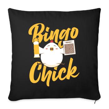 Bingo Player Chicken Girl Bingo - Sofa pillowcase 17,3'' x 17,3'' (45 x 45 cm) - black - Front