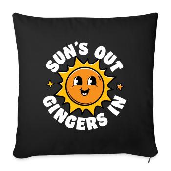 Sonnen aus Ingwer rein - Sofakissenbezug 45 x 45 cm - Schwarz - Vorne