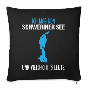 Le lac Schwerin et trois favoris - Housse de coussin décorative 45 x 45 cm - noir - Devant