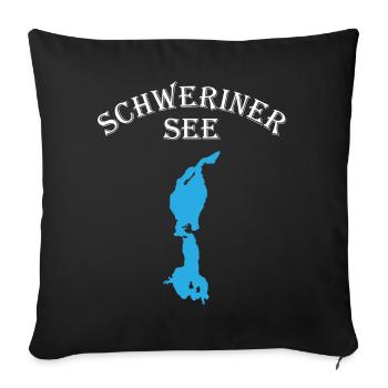 Lac de Schwerin - Joyau naturel - Housse de coussin décorative 45 x 45 cm - noir - Devant