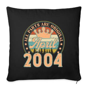 Avril 2004. Cadeau d’anniversaire avril 2004 April - Housse de coussin décorative 45 x 45 cm - noir - Devant