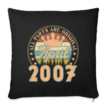 April 2007. Birthday Gift April 2007 April - Sofa pillowcase 17,3'' x 17,3'' (45 x 45 cm) - black - Front