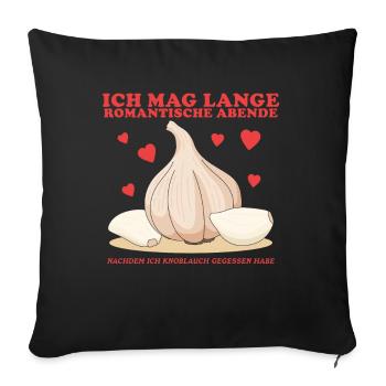 Garlic Garlic Cloves Gift - Sofa pillowcase 17,3'' x 17,3'' (45 x 45 cm) - black - Front
