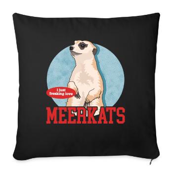 Meerkat Funny Meerkat Gift - Sofa pillowcase 17,3'' x 17,3'' (45 x 45 cm) - black - Front