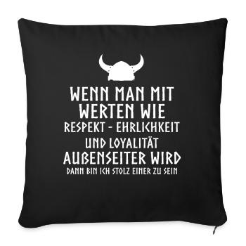 Viking Tshirt Viking Valhalla Valhalla God Odin - Sofa pillowcase 17,3'' x 17,3'' (45 x 45 cm) - black - Front