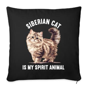 Siberian Cat Sibirische Katze - Sofa pillowcase 17,3'' x 17,3'' (45 x 45 cm) - black - Front