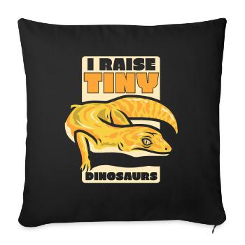 I Raise Tiny Dinosaurs Gekkota Crested Lizard - Sofa pillowcase 17,3'' x 17,3'' (45 x 45 cm) - black - Front