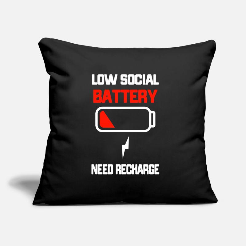Social Battery Empty Introvert Sofa pillowcase 17,3'' x 17,3'' (45 x 45 cm)