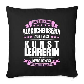 Kunstlehrerin Abschied Lehrerin Erinnerung Lehrer - Sofakissenbezug 45 x 45 cm - Schwarz - Vorne