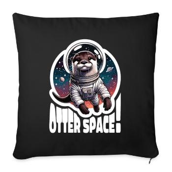 Otter Space Astronaut Space Otter Sea Otter - Sofa pillowcase 17,3'' x 17,3'' (45 x 45 cm) - black - Front