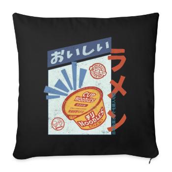 Retro Oishi Ramen - Spicy Noodles in a cup - Sofakissenbezug 45 x 45 cm - Schwarz - Vorne