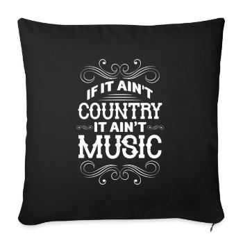 Cadeau de musique country country music - Housse de coussin décorative 45 x 45 cm - noir - Devant